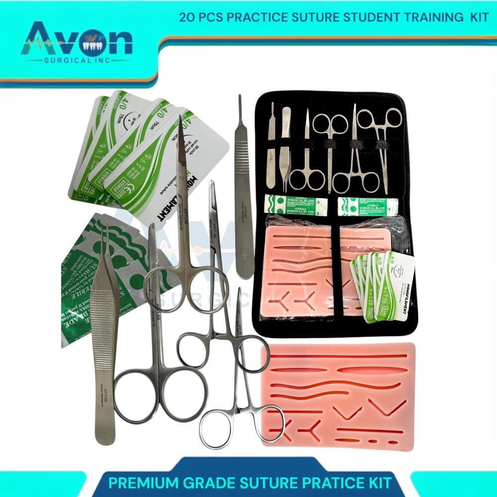 20PCS Practice Suture Kit for Training Student Use - Includes Essential Tools