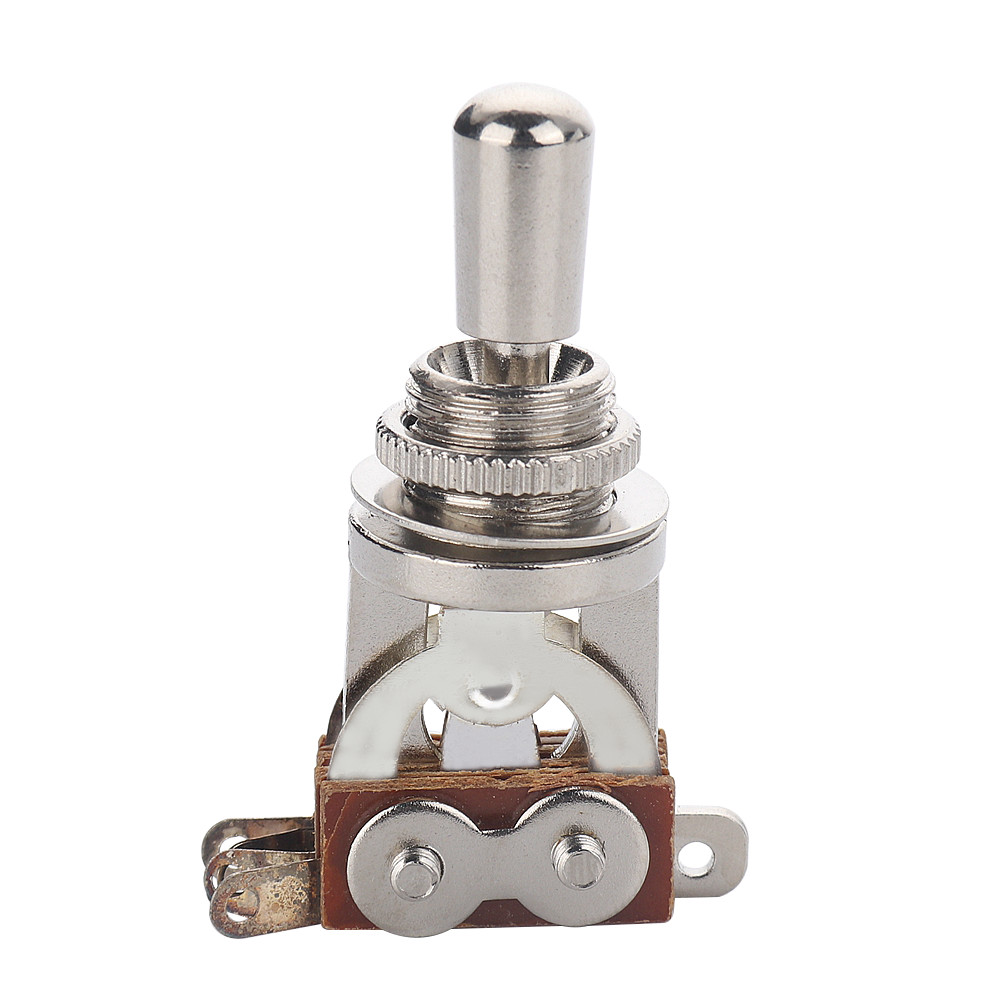 Electric Guitar 3 Way Toggle Pickup Selector Switch Silver w/Brass Silver Tip