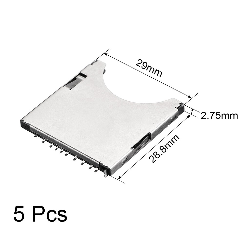 5Pcs SD Memory Card Socket Holder Spring Loaded Push Type 10 Pin