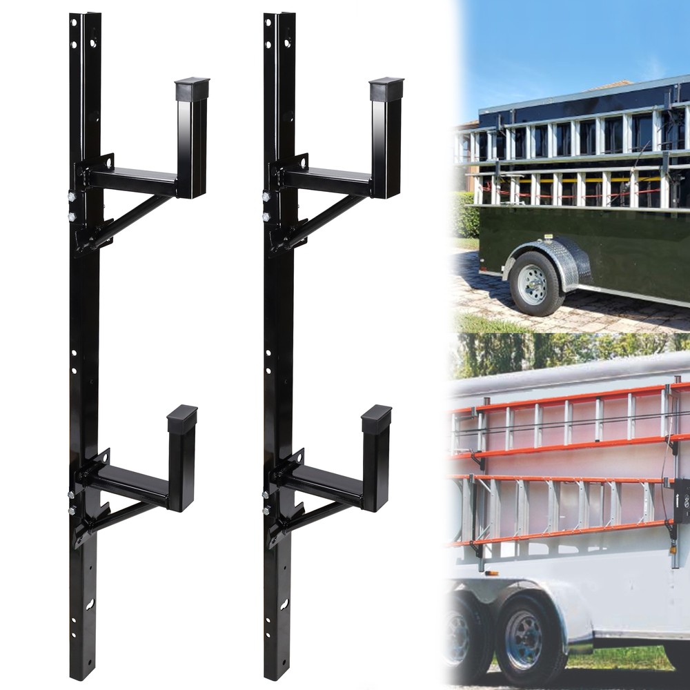 Adjustable Trailer Side Ladder Rack for Enclosed Trailers Exterior Wall Mount