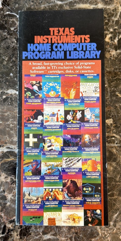 Texas Instruments Home Computer Program Library Brochure For TI99/4a