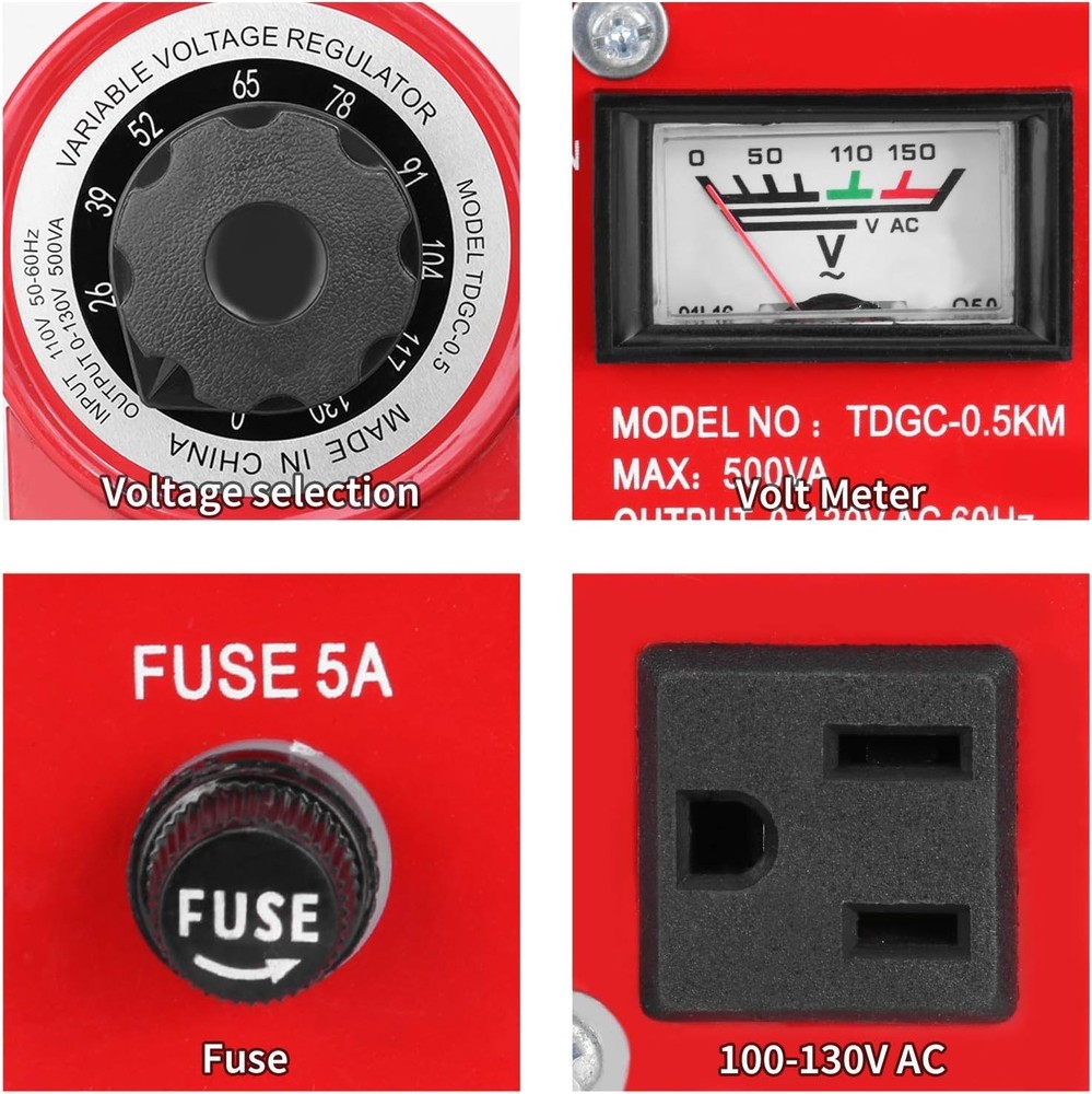 Voltage Transformer 5 Amp Auto AC Variable Voltage Regulator,500VAC Max,120VA...