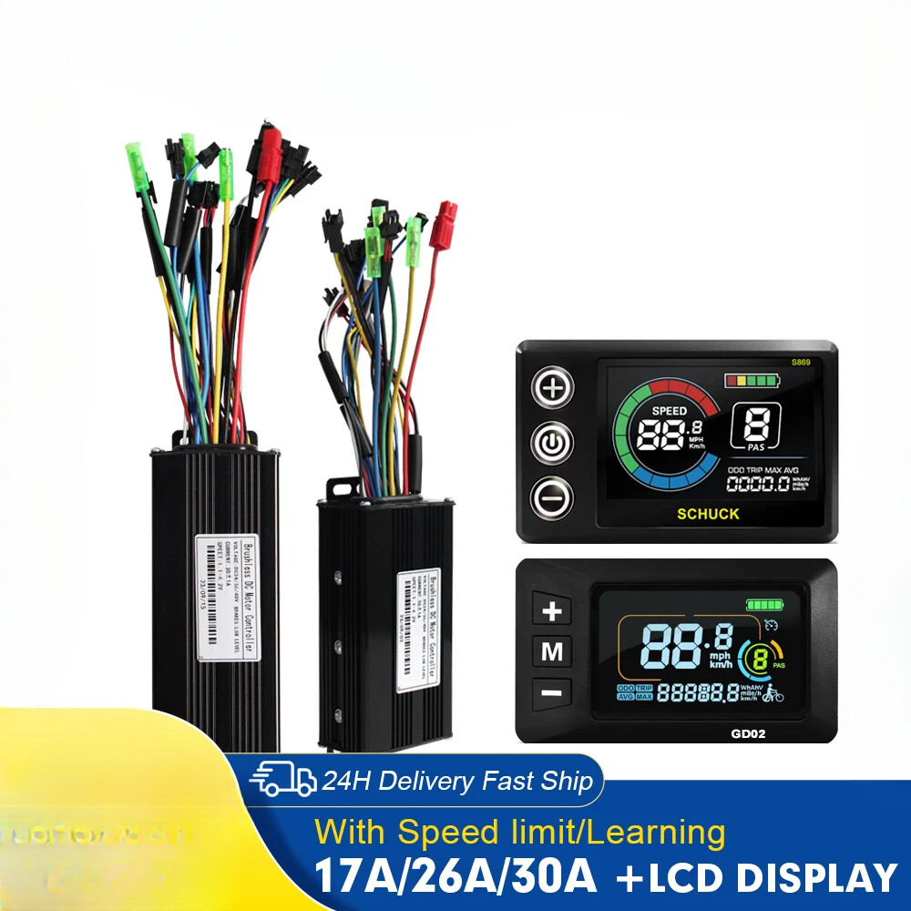 Three-Mode Ebike Sinewave Controller 17/26/30A 36/48V with GD02/S869 LCD Display