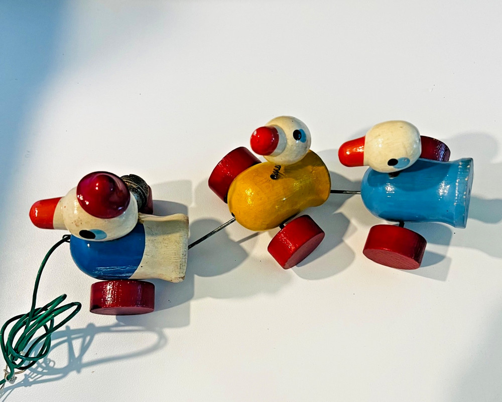 Vintage Brio Three Duck Pull Toy