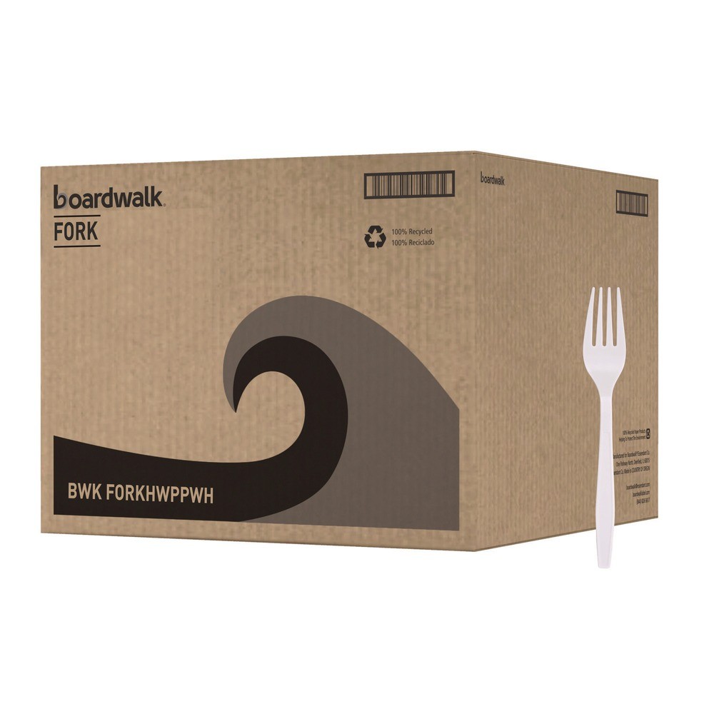 Boardwalk FORKHWPPWH Polypropylene Plastic Fork Cutlery (1000/CT) New