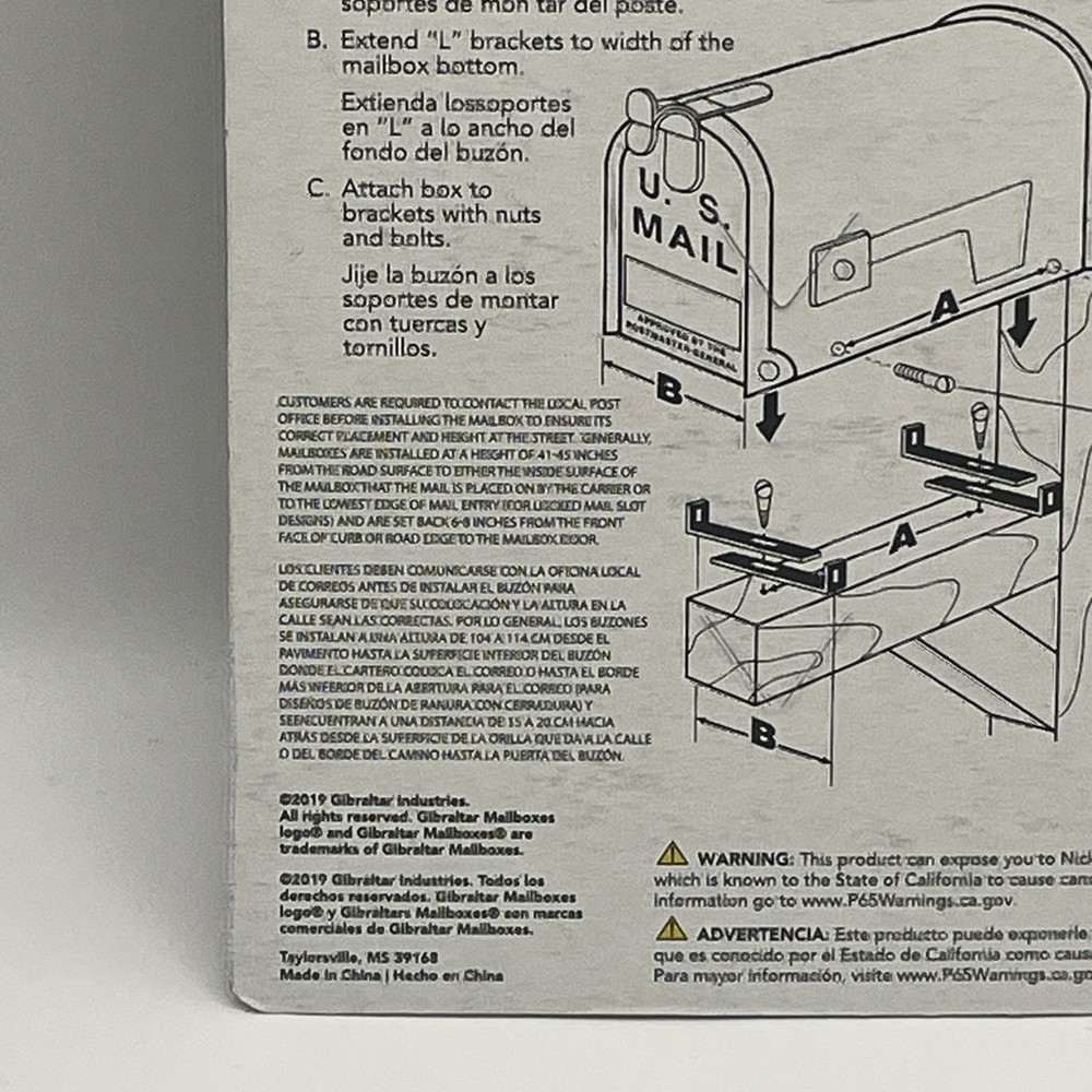 Galvanized Steel Mailbox Mounting Bracket MB100000
