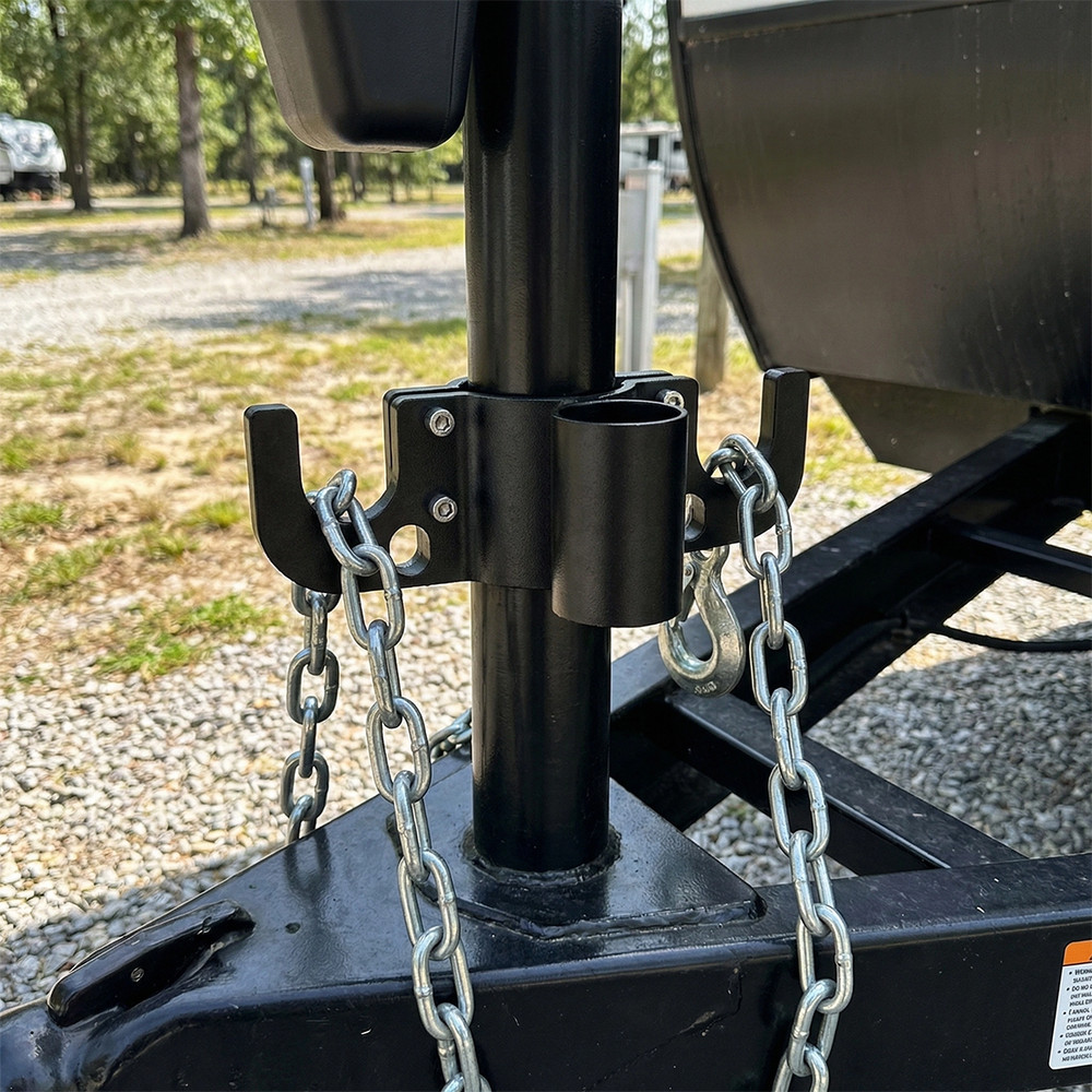 Aluminum Trailer Chain Holder 7-Way Plug Organizer 2” /2-1/4” Camper Tongue Jack