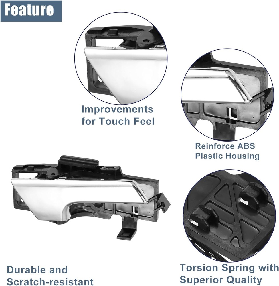 Inside Interior Door Handle Chrome Left & Right Side for Chevy Aveo 2007-2011