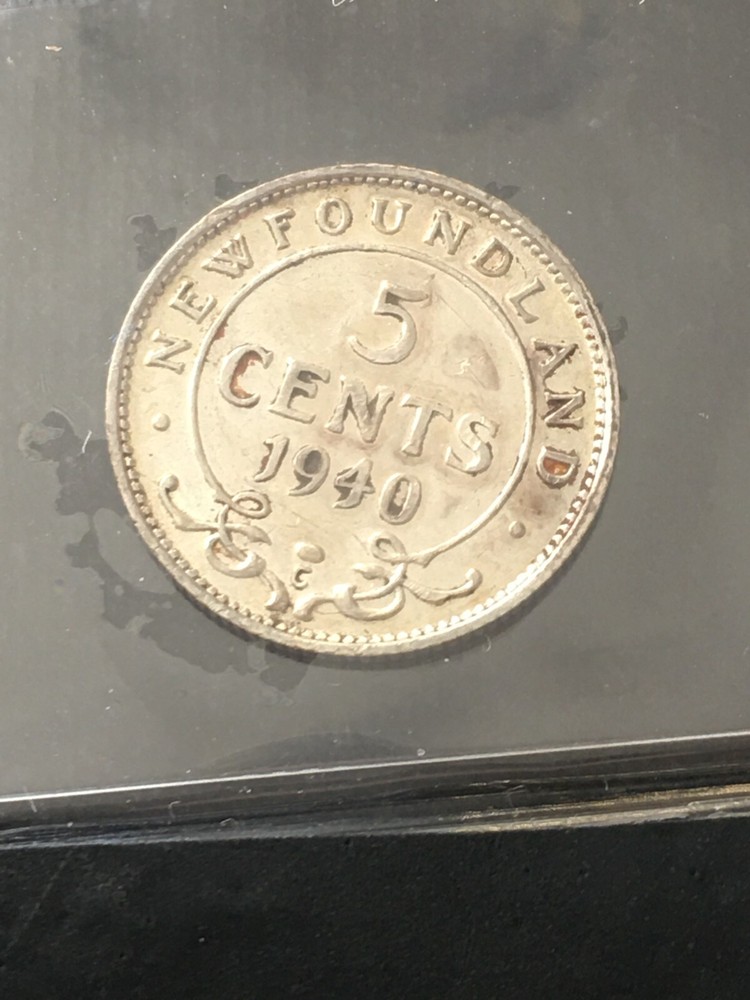 1940c, ICCS Graded Newfoundland, Five Cent, **EF-45**