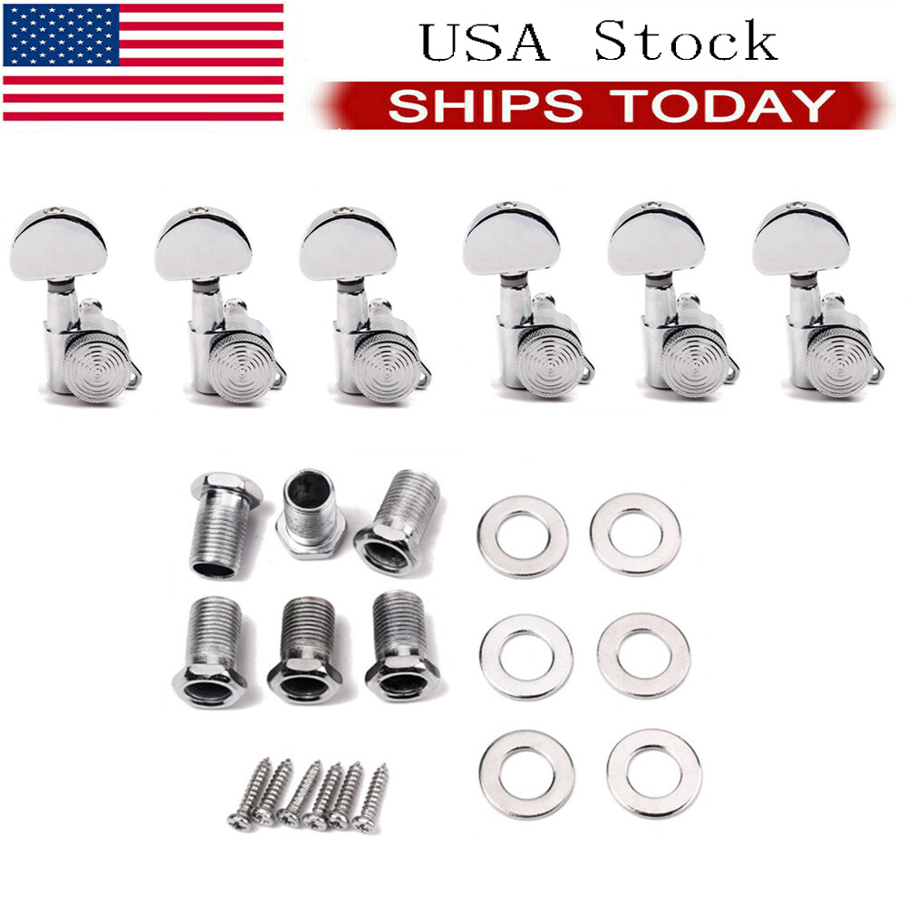 6R Inline Guitar String Tuning Peg Auto Locking Tuners Machine Heads with Key