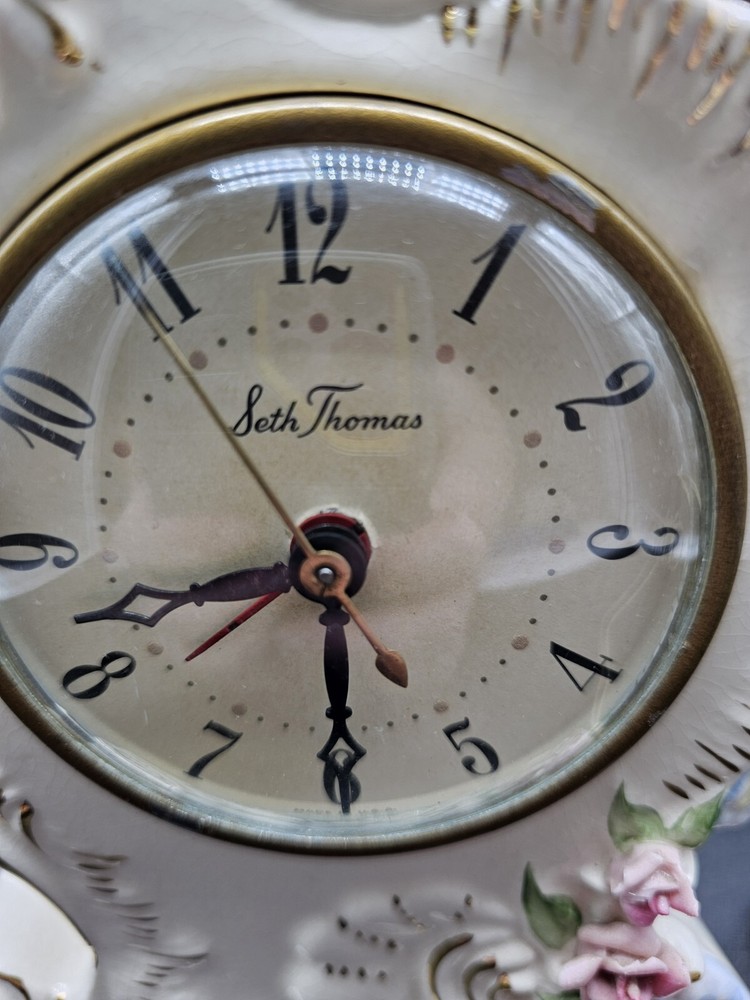 Vintage Ceramic Seth Thomas Electric Mantle Clock ~Working