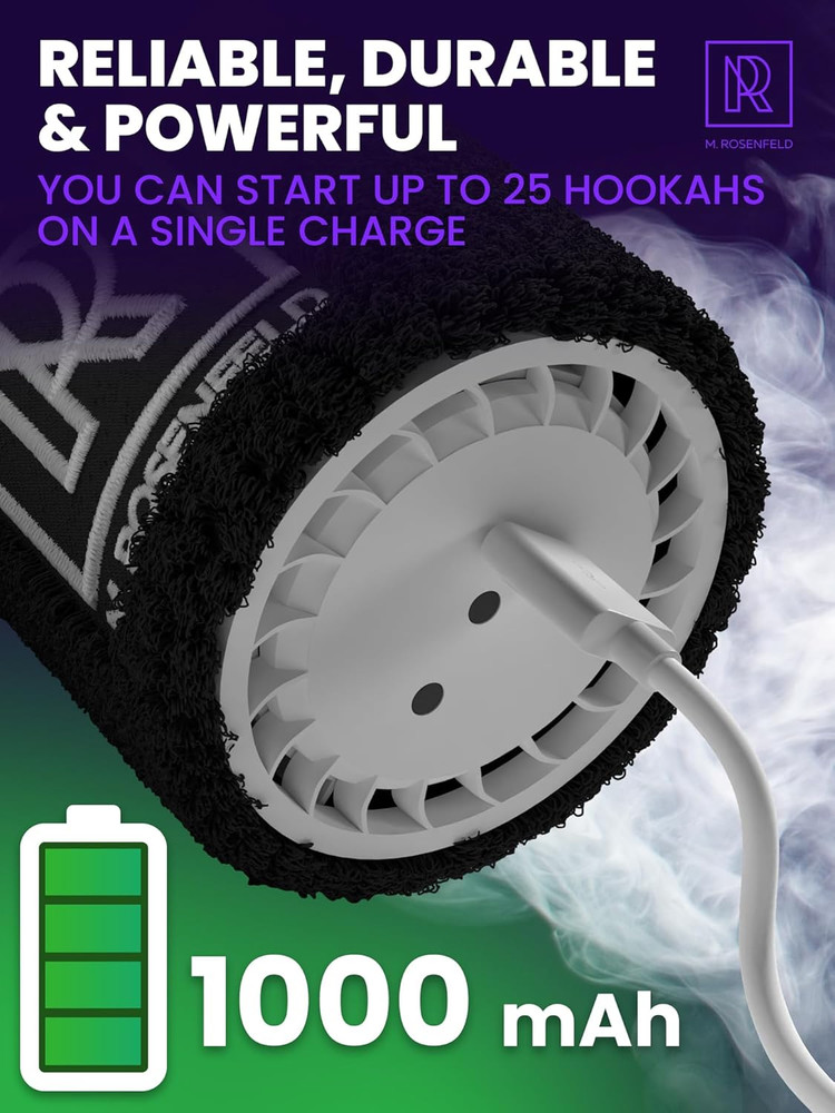 Purple Mini Hookah Pump Hookah Starter with Rechargeable Battery - Electric H...
