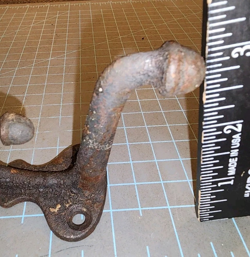 Antique Cast Iron Acorn Tip Double Coat Hat Hook - gwB1