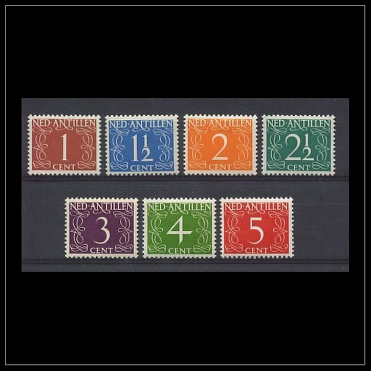 Netherlands - Dutch Antilles Issue 1950 (211-217) Ciphers