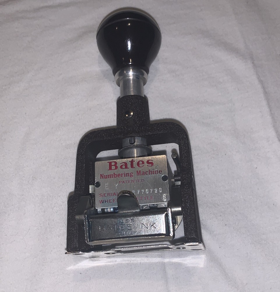 Vintage Bates Numbering Machine 6 Wheels