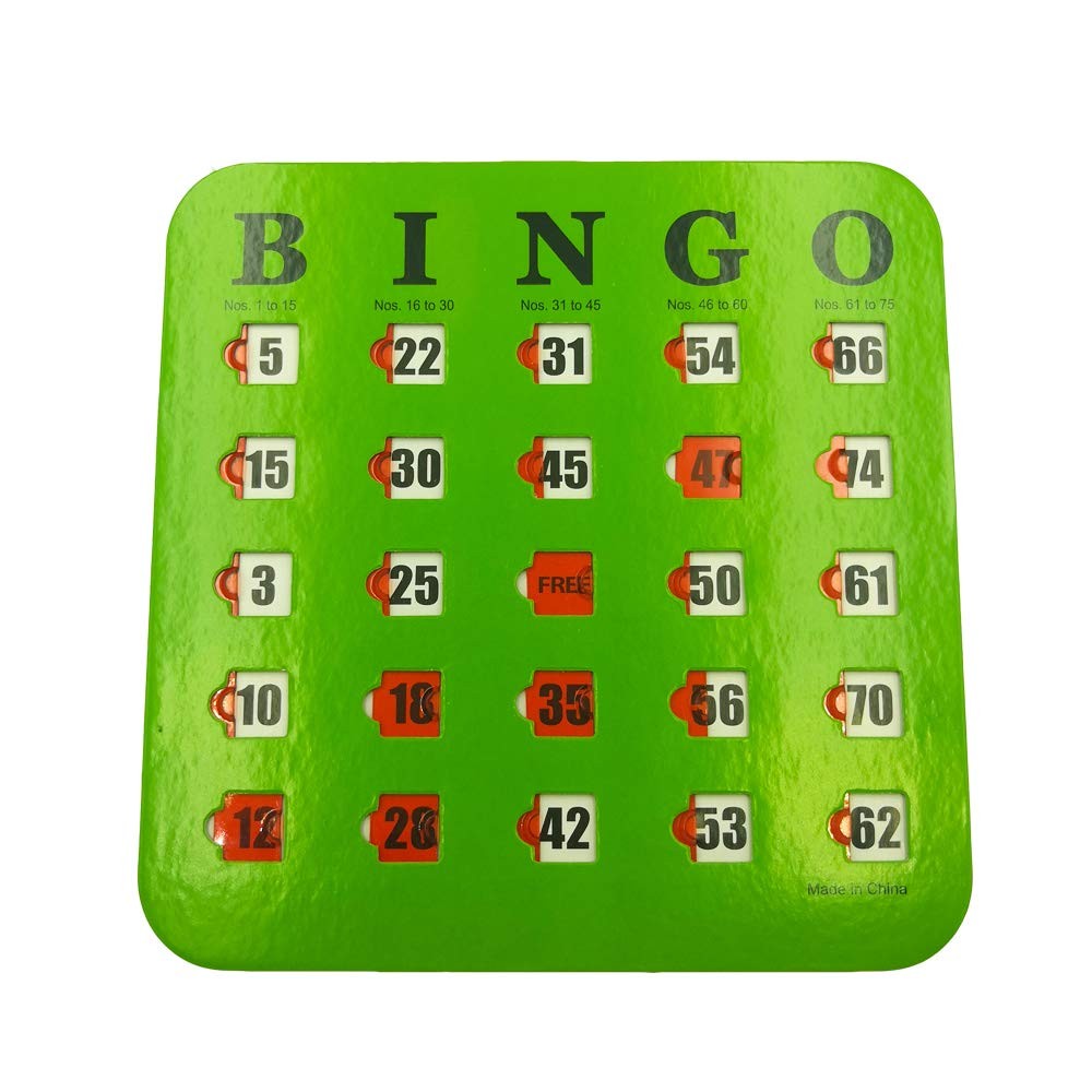 5 Pack Shutter Slide Bingo Cards Reusable Easy Read