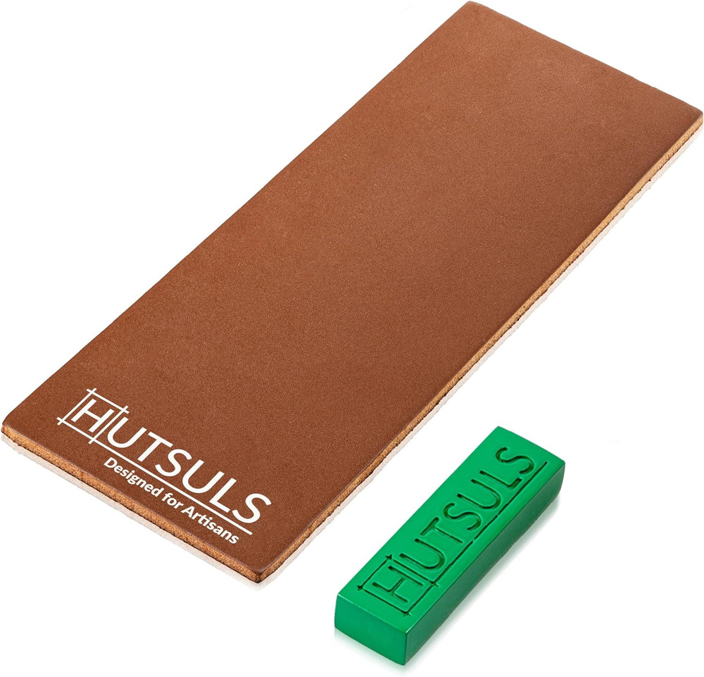 Brown Leather Strop with Compound - Get Razor-Sharp Edges with Stropping Kit,