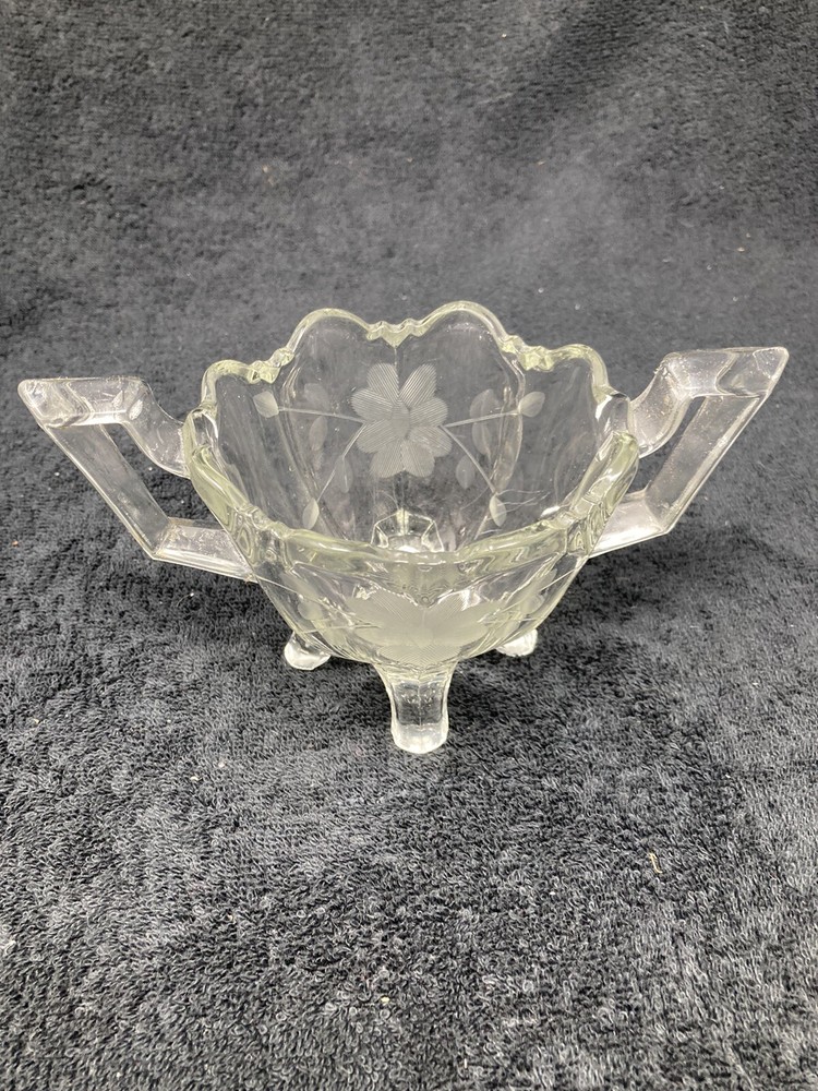 etched open sugar Indiana glass
