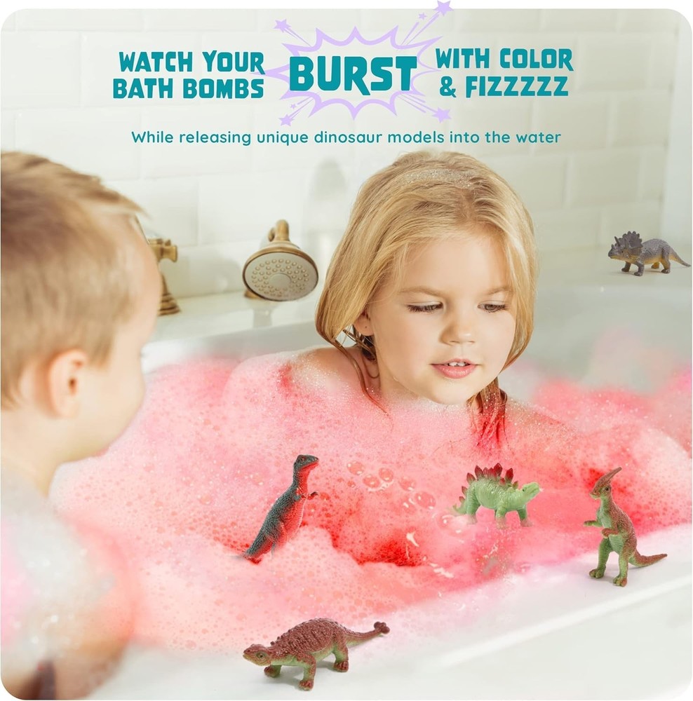 Dino Egg Bath Bombs for Kids - Easter Basket Stuffers - Kid Baths Bomb with S...