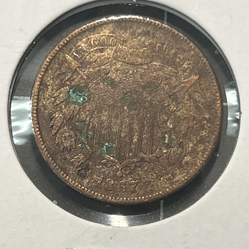 1867 Two Cent Piece Coin US Coin