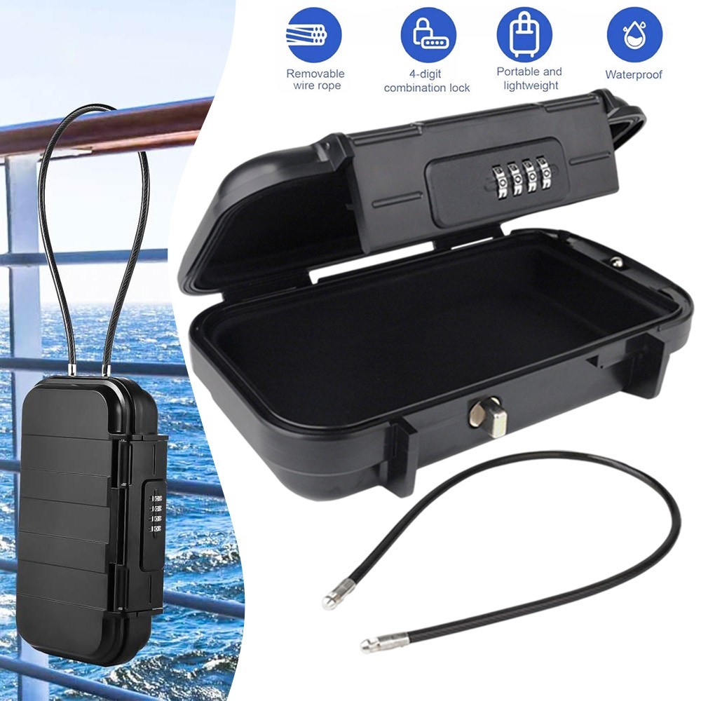 Safe Box Combination Security Case Travel Lockbox with Code Waterproof Portable