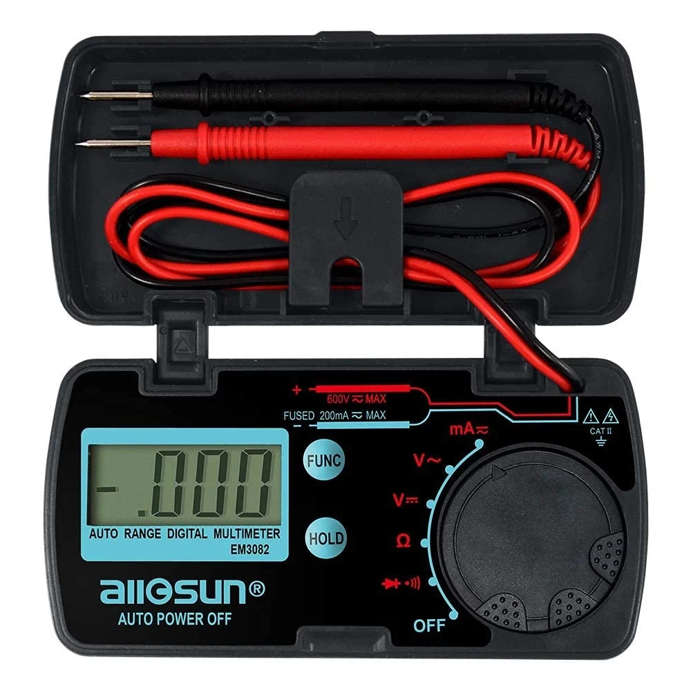 ALLOSUN Pocket Size Compact Digital Multimeter Auto Range Multi Black