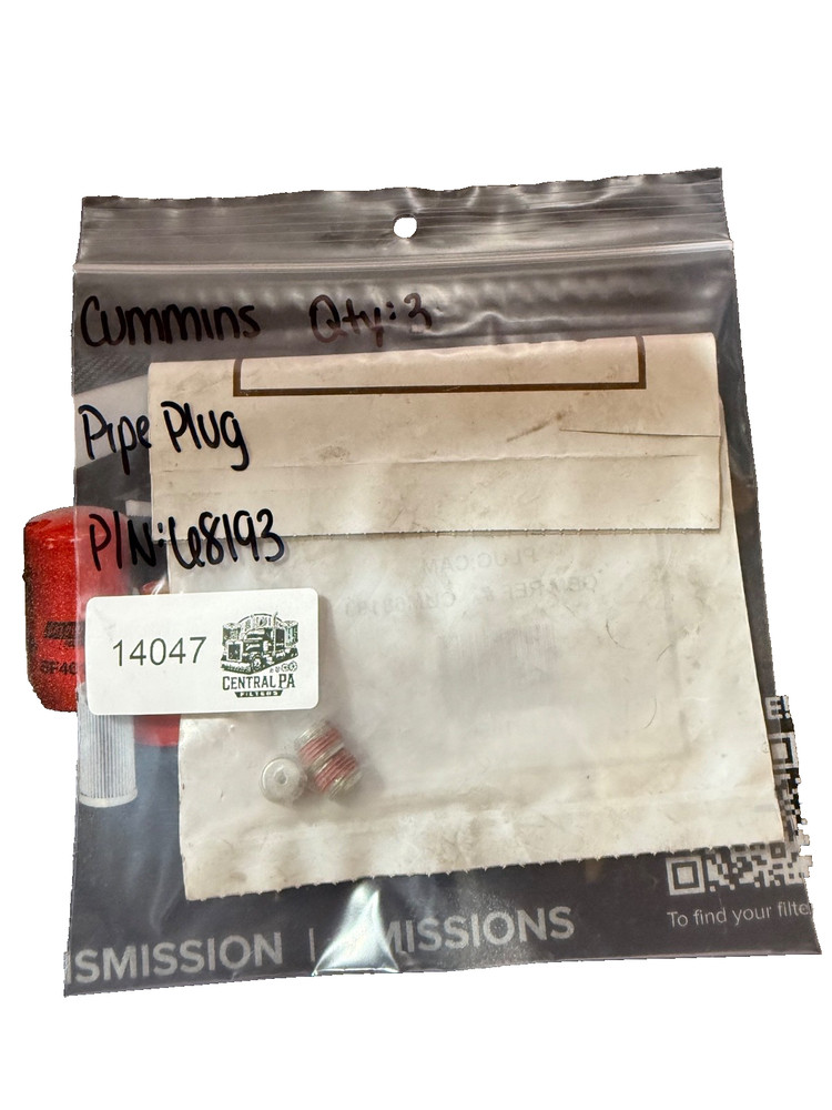 Cummins OEM Pipe Plug P/N: 68193 QTY:3