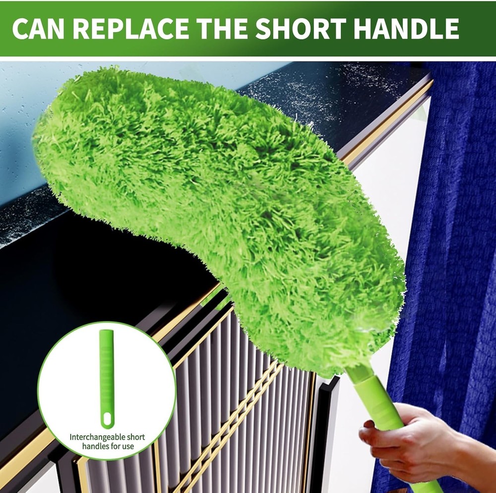 Cobweb Duster with Extension Pole Long Fan Dust Brush for High Ceilings