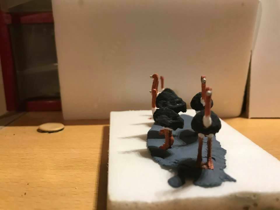 Ho 1/87 Scale Ostrich Animal Set Painted