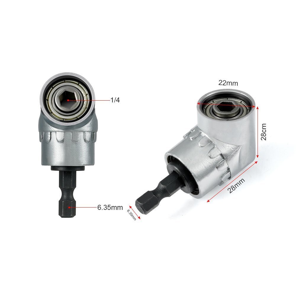 105° Angle Hex Drill Bit Extension - 1/4" Screwdriver Socket Holder Adapter