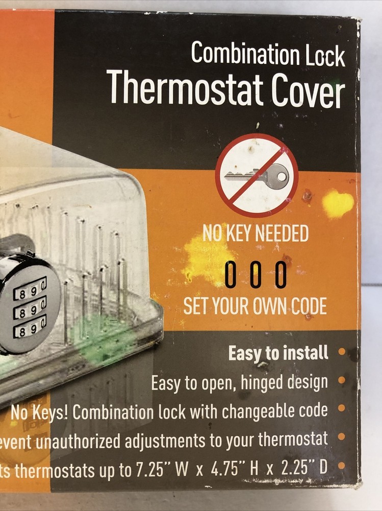 StatGuardPlus Universal Thermostat Guard Clear Changeable Code Combination Lock