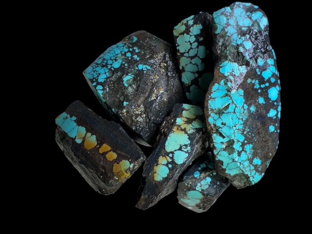 Stabilized hubei turquoise rough nice color and pattern