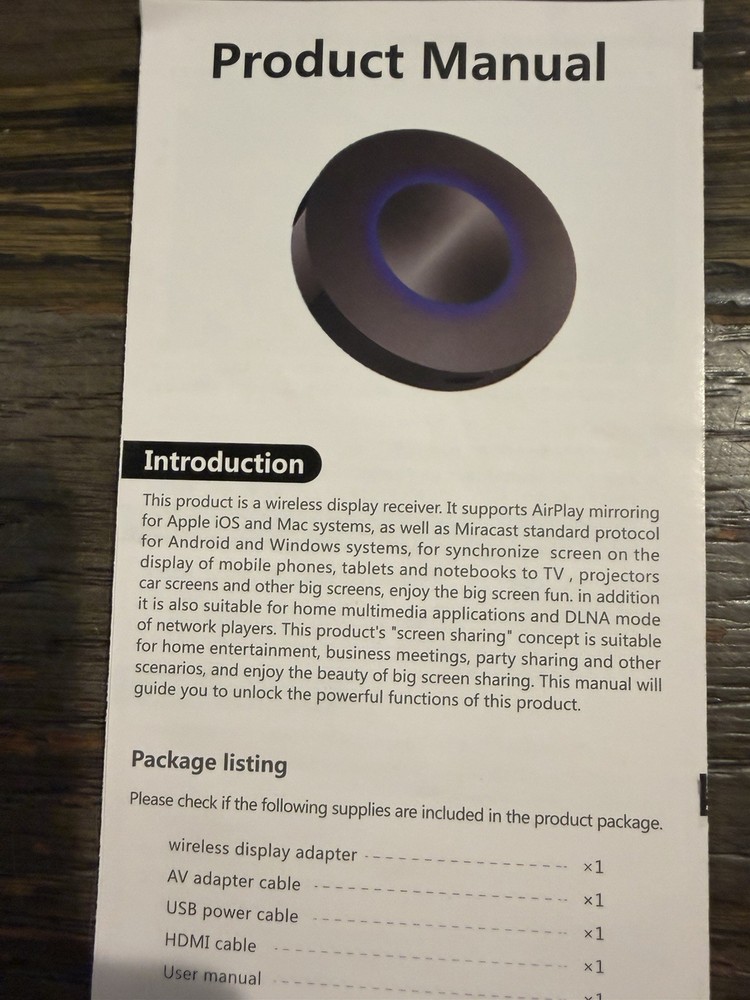 Wireless HDMI Display Dongle Adapter