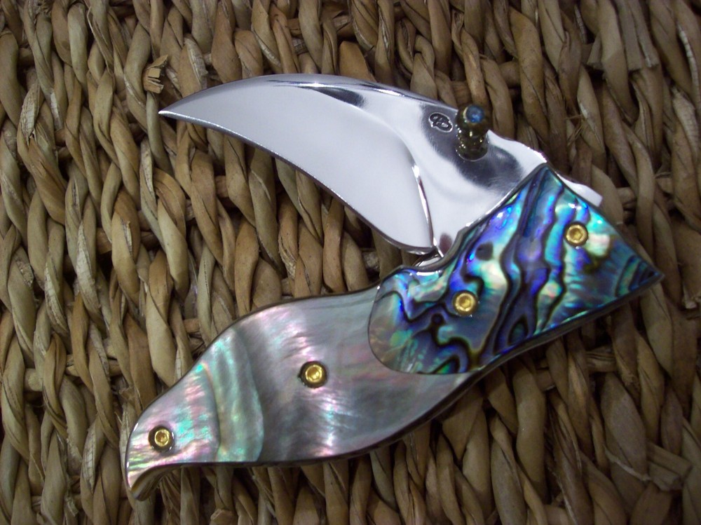 CUSTOM THAILAND KNIFE / BLACK PEARL / ABALONE / NEW 2017