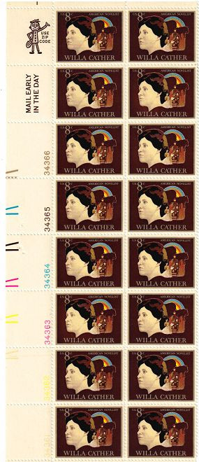 Scott #1487... 8 Cent...Cather...Plate Block of 16