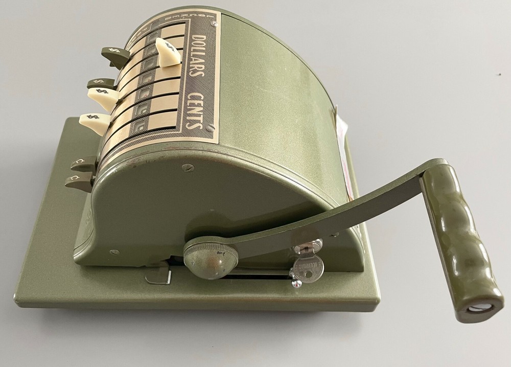 Vintage Green Paymaster Checkwriter Model 22025