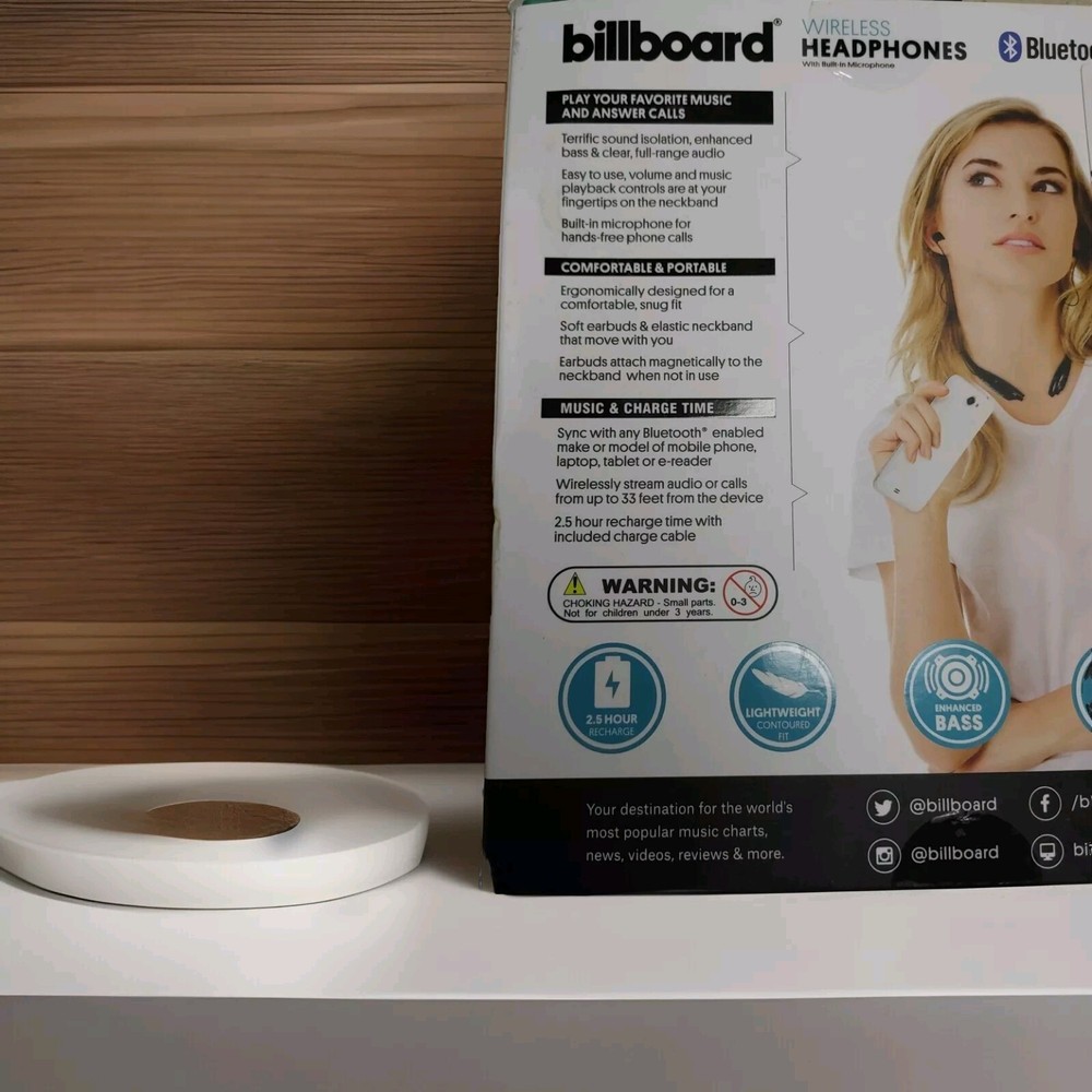 Billboard Bluetooth Wireless Headphones with Microphone, Model BB427, 2020