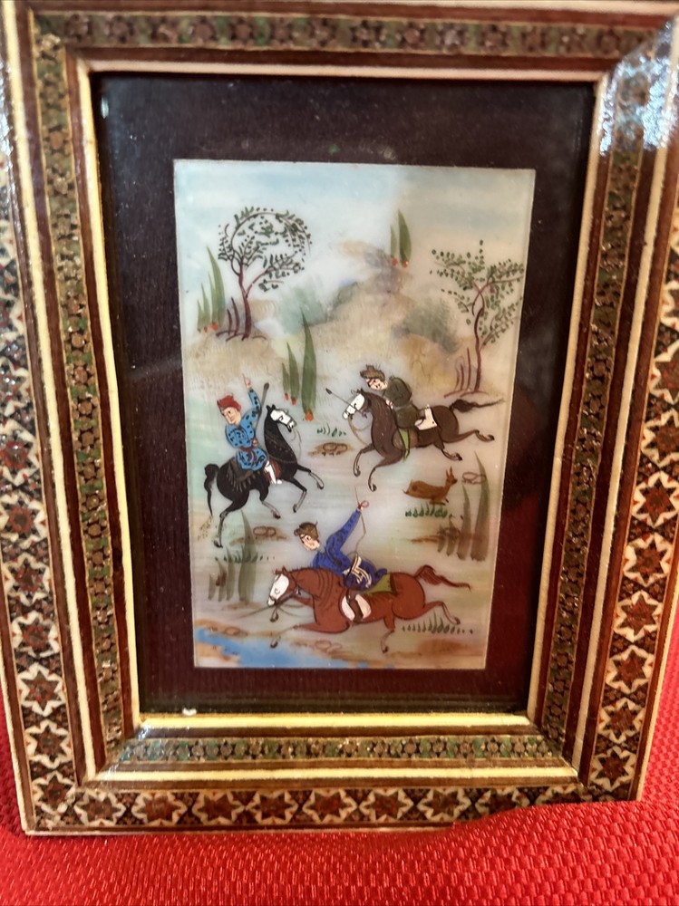 Persian Hunting Scene. 7x5 Inches