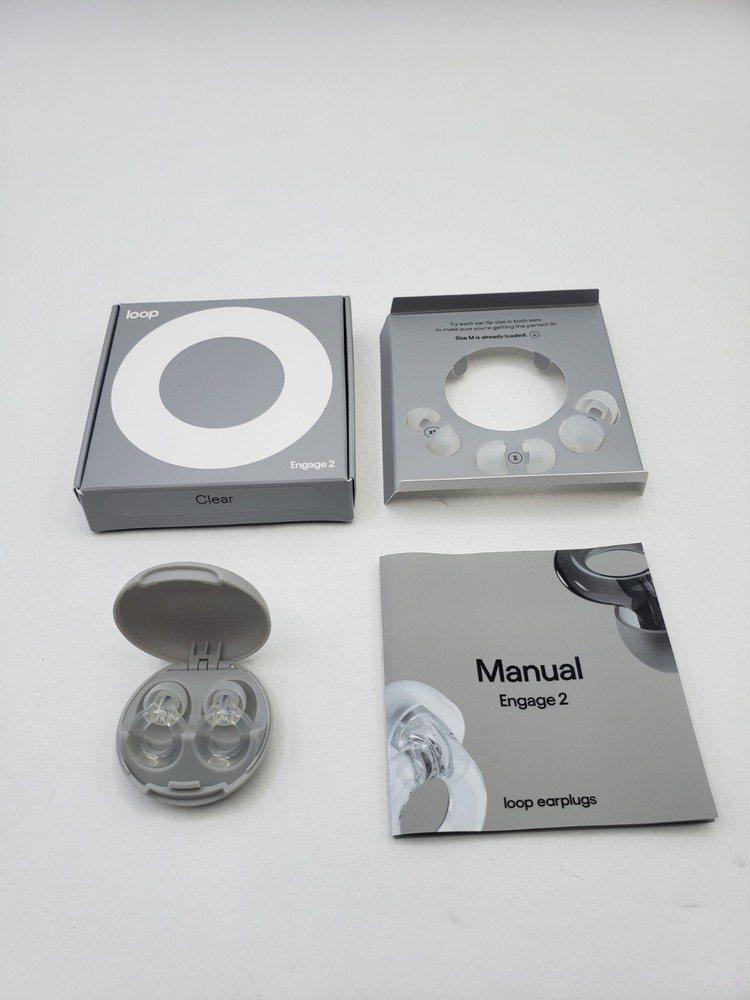 Loop - Engage 2 - Clear - Earplugs - Everyday Noise Reduction - New Open Box
