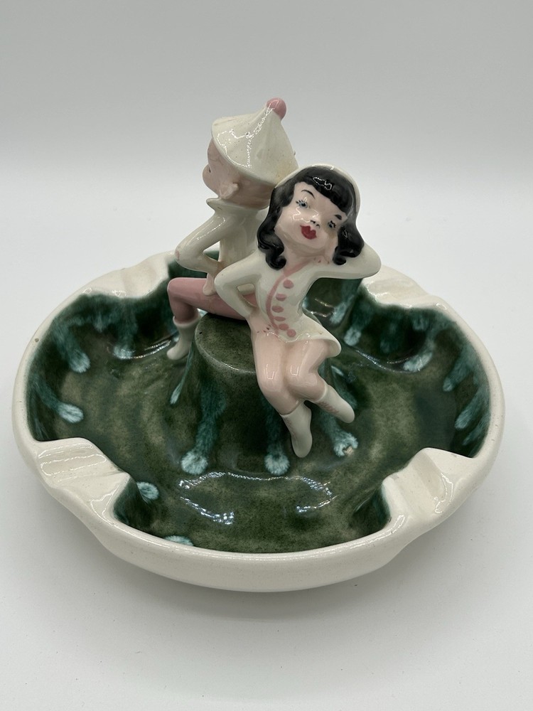 Vintage MCM Pixie Elf Ceramic Ashtray 1960 Hobbyist Condition Issues Please Read