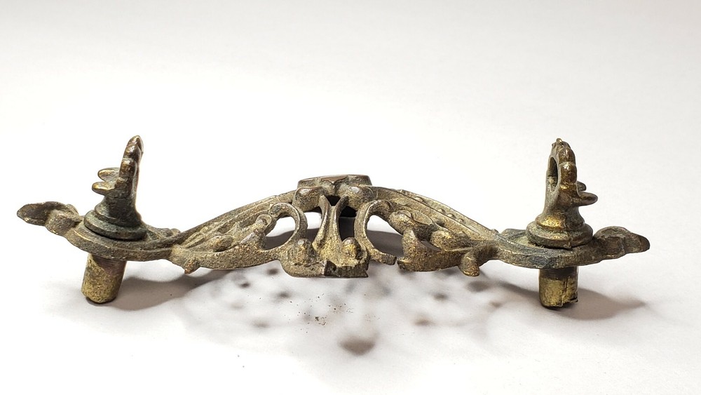 Solid Brass Dresser Drawer Pull Back Plate 4.5" Scroll