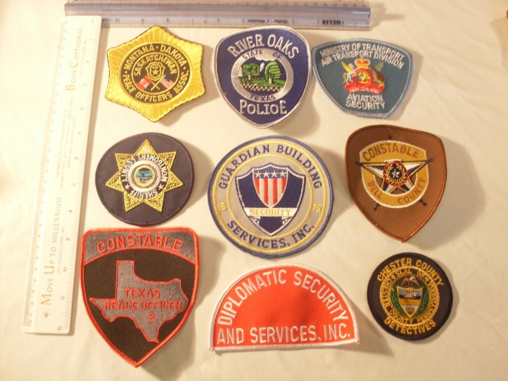 Police Sheriff Security   Emblems Patches Embroidered Patch for display only