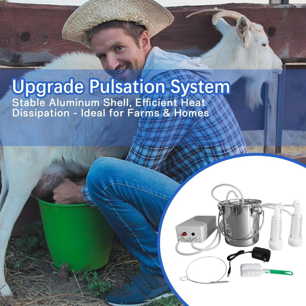 Electric Goat Milker Machine 3L Pulsating Automatic Breast Pump