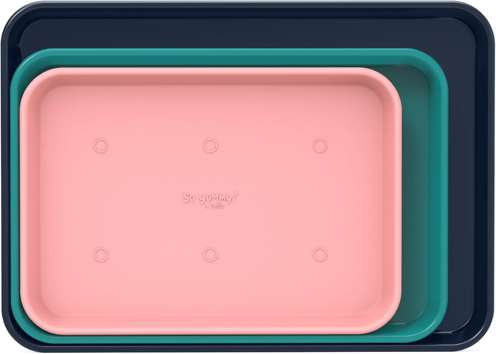 by Bella 3 Piece Cookie Pan Set, Nonstick Bakeware Set with 3 Rectangular Alumin