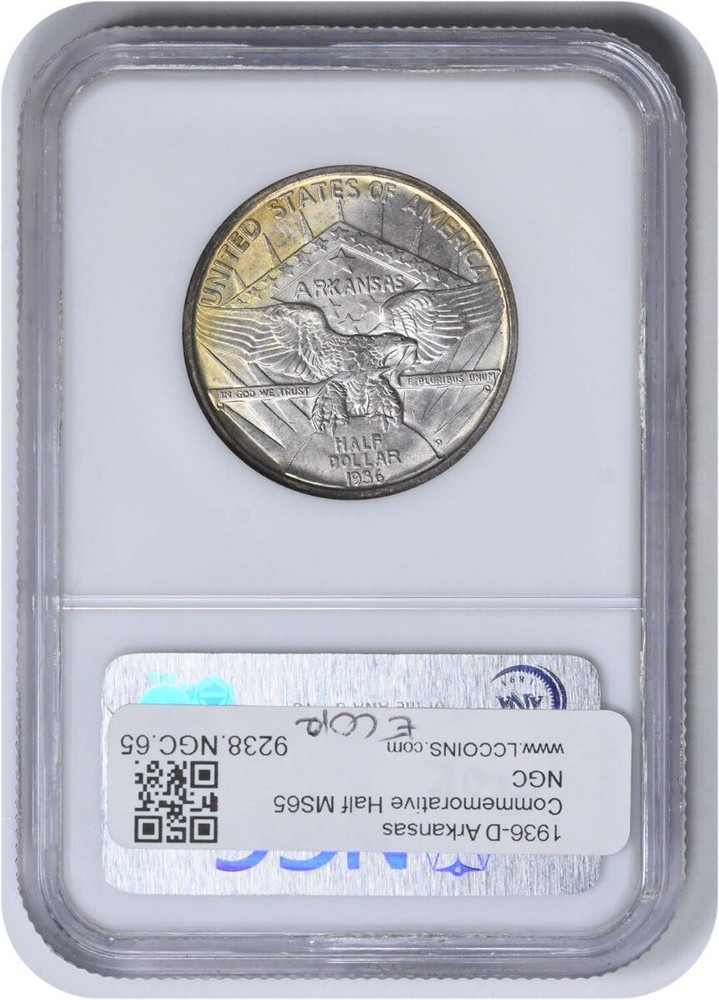 Arkansas Commemorative Silver Half Dollar 1936-D MS65 NGC