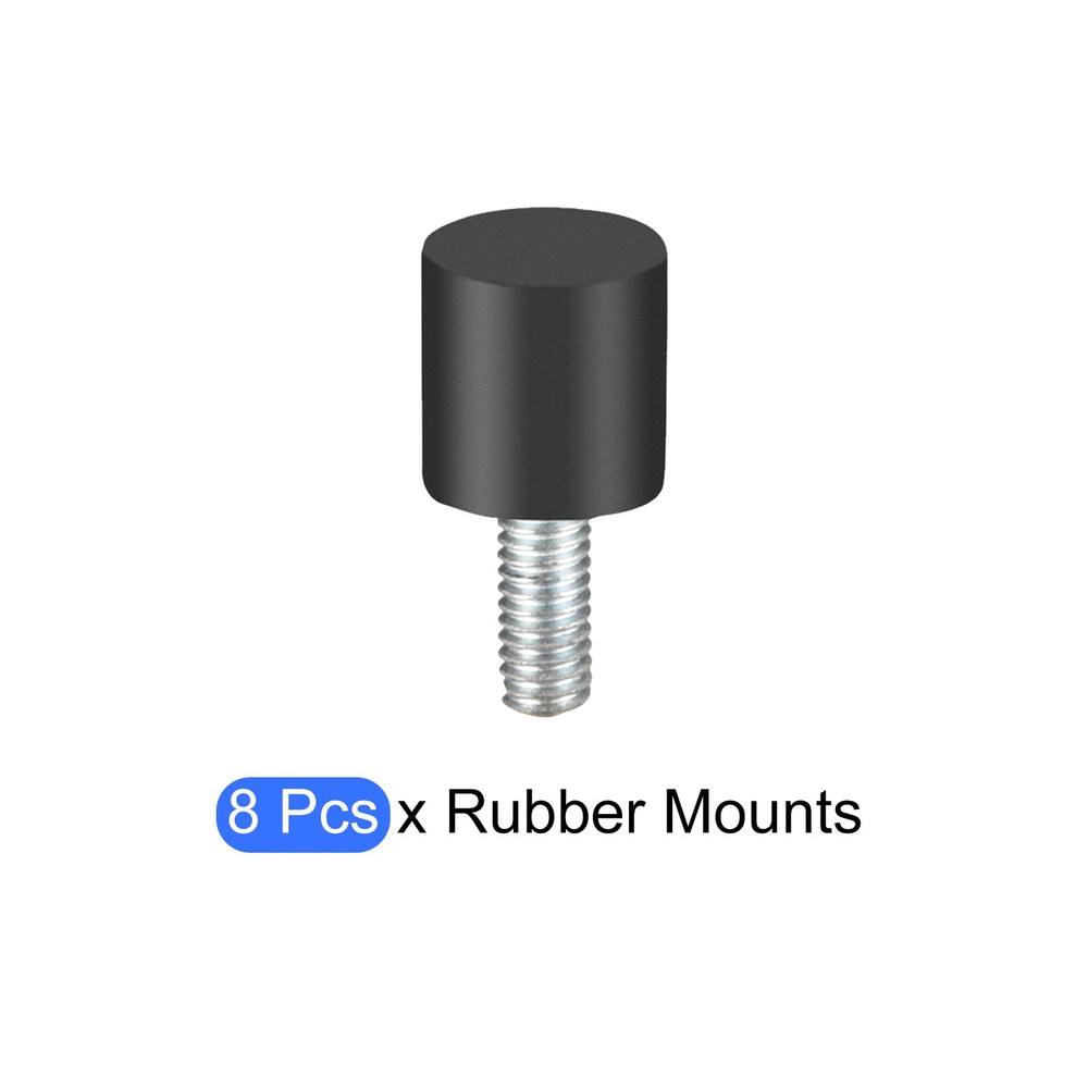 Rubber Studs (M4 Thread, 10 x 10mm) 8Pcs, Rubber Cylindrical Isolator Mounts