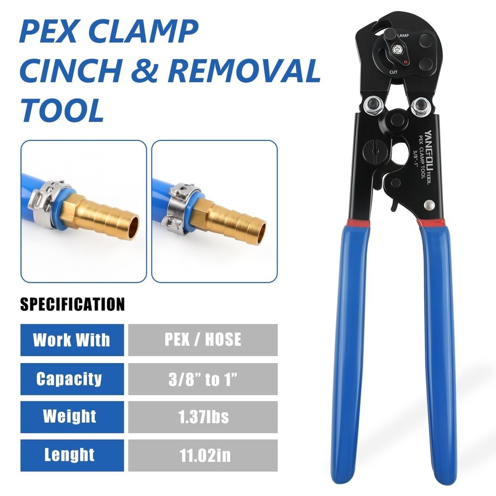 2 IN 1 Ratchet PEX Crimping Tool Kit - Cinch and Remove Dual Function Suitabl...