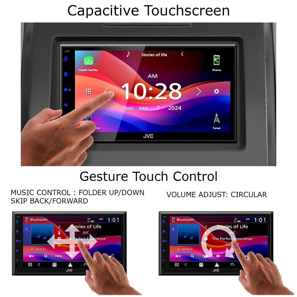 JVC KW-M695BW 6.8" Single-DIN Bluetooth USB/MP3 Receiver