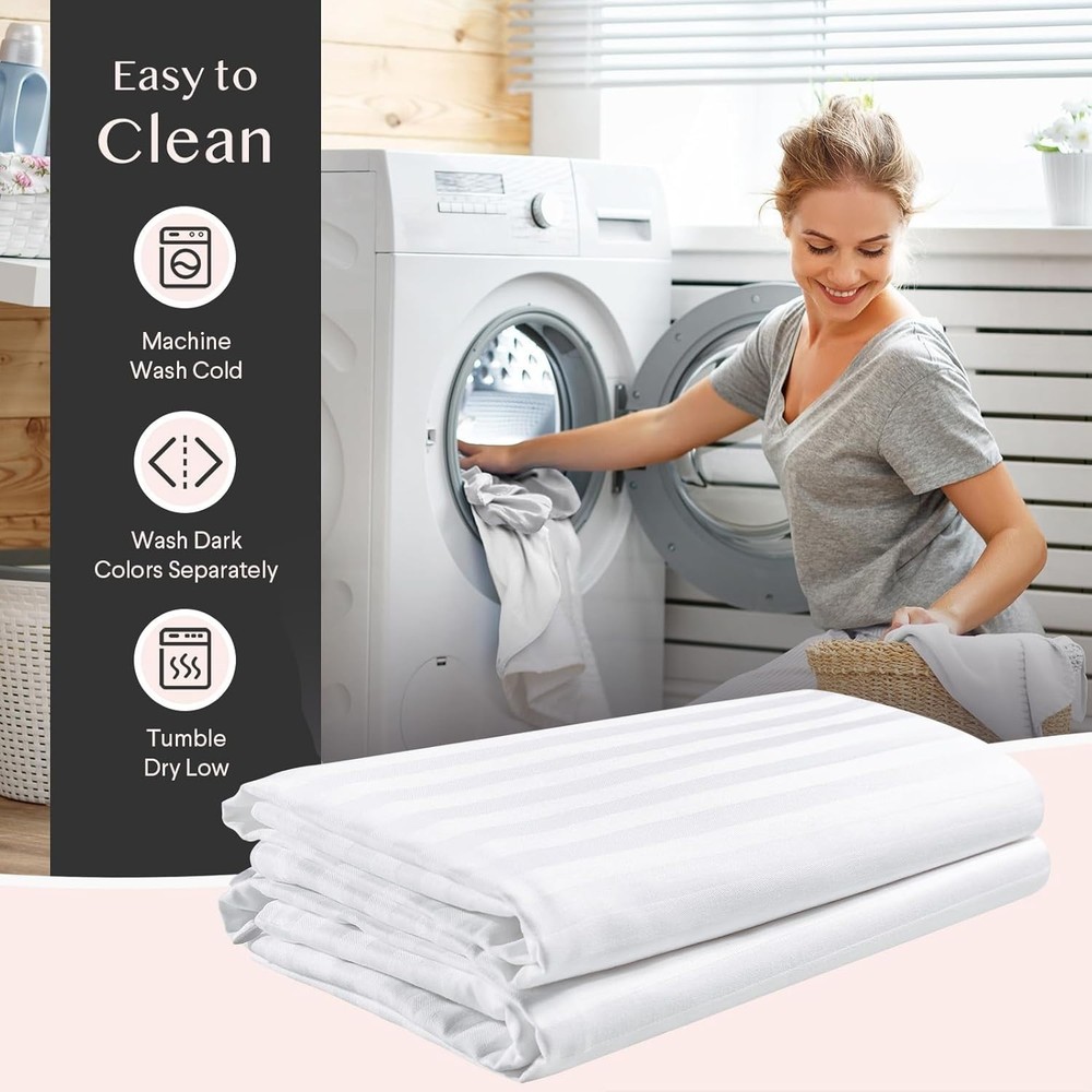 Breathable 600 Thread Count Cotton Pillow Protector Set - Standard Size, 4 Pack