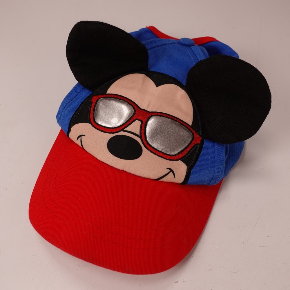Disney Boys Hat Red Blue Mickey Mouse Adjustable OSFM